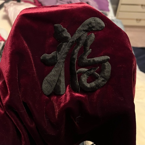 90’s Unity burgundy/black velvet backless crop top - Picture 6 of 7